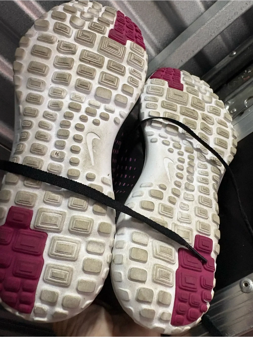 Nike Women's Black and Pink Training Sneakers